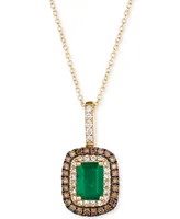 Le Vian Emerald (3/4 ct. t.w.) & Diamond (3/8 ct. t.w.) 18" Pendant Necklace in 14k Gold