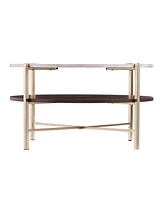 Southern Enterprises Valera Round Faux Marble Cocktail Table