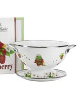 Golden Rabbit Strawberry Enamelware 2-Piece Giftboxed Colander