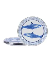 Golden Rabbit Fish Camp Enamelware Sandwich Plates, Set of 4