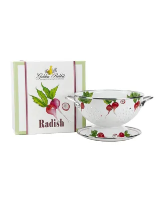 Golden Rabbit Radish Enamelware 2-Piece Giftboxed Colander