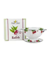 Golden Rabbit Radish Enamelware 2-Piece Giftboxed Colander