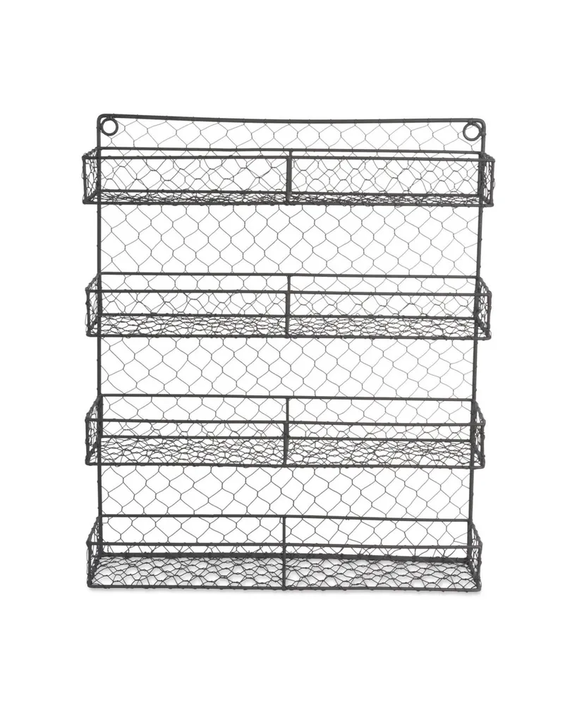 Design Imports Double Wide 4 Row Chicken Wire Spice Rack