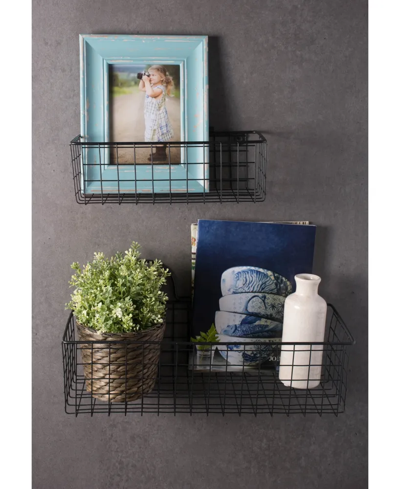 Design Imports Medium 2-Pc. Wire Wall Basket Set