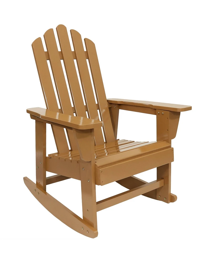Natural Fir Wood Outdoor Adirondack Rocking Chair with Cedar Finish