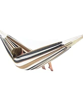Double Brazilian Cotton Hammock with Universal Stand - 450-Pound Capacity Black Sunset