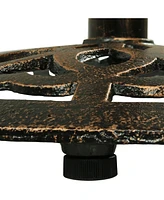 40-Inch H Cast Iron Bar Height Patio Table - 26-Inch Tabletop Diameter - Bronze Color
