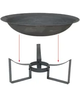 Sunnydaze Decor 24-Inch Cast Iron Modern Fire Pit Bowl with Stand - Lightweight and Portable Design