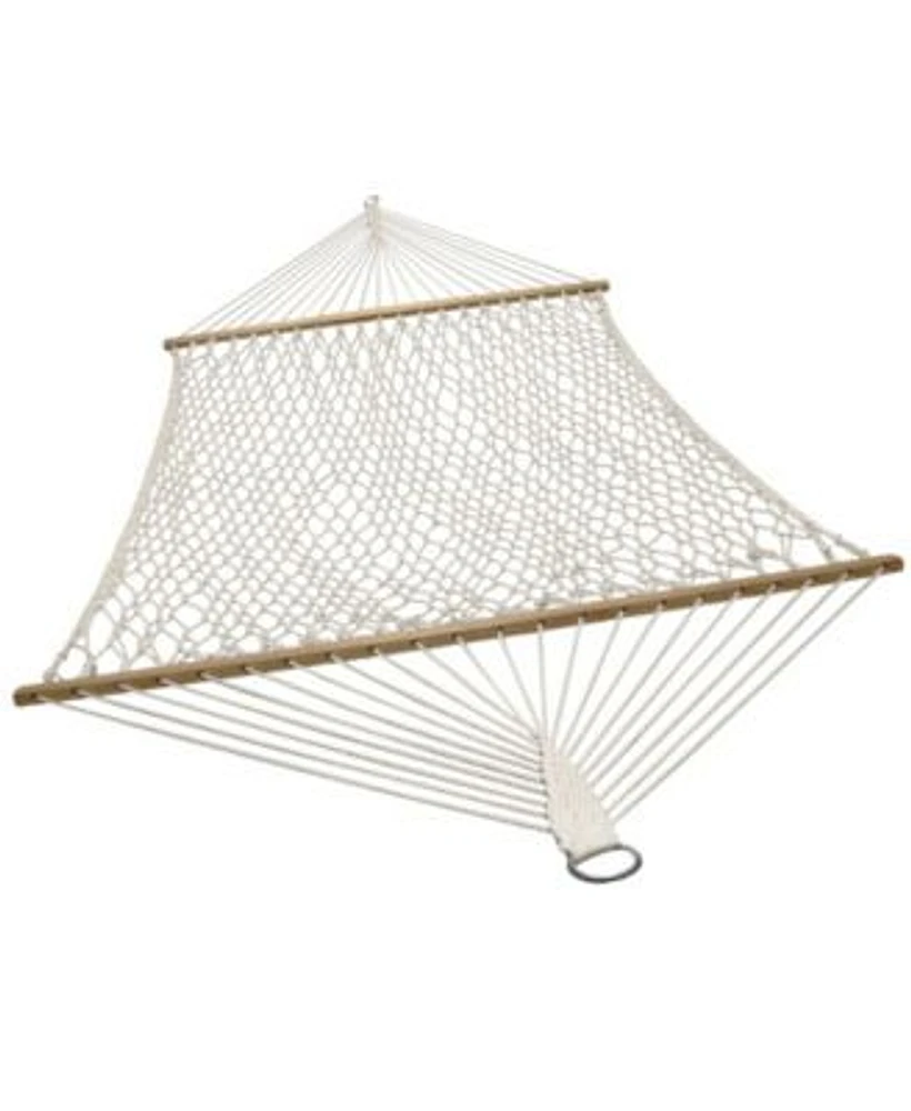 Cotton Rope Double Hammock for Outside - 450-Pound Capacity Indoor or Outdoor Hammock with Spreader Bars