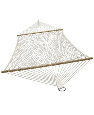 Cotton Rope Double Hammock for Outside - 450-Pound Capacity Indoor or Outdoor Hammock with Spreader Bars
