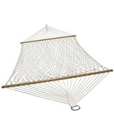 Cotton Rope Double Hammock for Outside - 450-Pound Capacity Indoor or Outdoor Hammock with Spreader Bars
