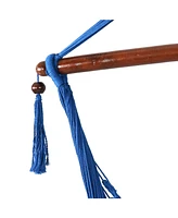 Caribbean-Style Hanging Rope Hammock Chair Swing with Adjustable Stand