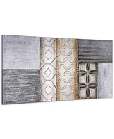 Empire Art Direct Stacked 1 Textured Metallic Hand Painted Wall Art by Martin Edwards, 30" x 60" x 2"