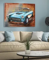 Empire Art Direct Blue car Mixed Media Iron Hand Painted Dimensional Wall Art, 32" x 48" x 2.4"