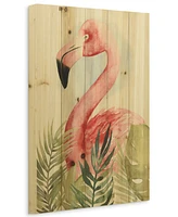 Empire Art Direct Watercolor Flamingo Composition Ii Arte de Legno Digital Print on Solid Wood Wall Art, 24" x 18" x 1.5"