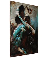 Empire Art Direct Ballroom Dancers Mixed Media Iron Hand Painted Dimensional Wall Art, 48" x 32" x 2.4"