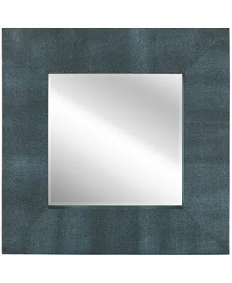 Empire Art Direct Beveled Wall Mirror Metallic Faux Shagreen Leather Framed Leaner