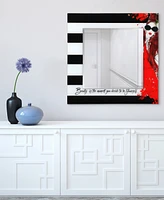 Empire Art Direct Fashion Square Beveled Wall Mirror on Free Floating Reverse Printed Tempered Art Glass, 36" x 36" x 0.4"