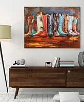 Empire Art Cowboy's Boots Mixed Media Iron Hand Painted Dimensional Wall Art, 30" x 40" x 2.4"
