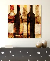 Empire Art Direct Smokey Wine 3Frameless Free Floating Tempered Art Glass Wine Bottle Wall Art by Ead Art Coop, 38" x 38" x 0.2"