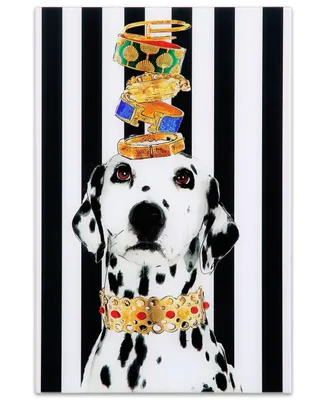 Empire Art Direct Lovely Jewels 2 Frameless Free Floating Tempered Glass Panel Graphic Dog Wall Art, 24" x 16" x 0.2"