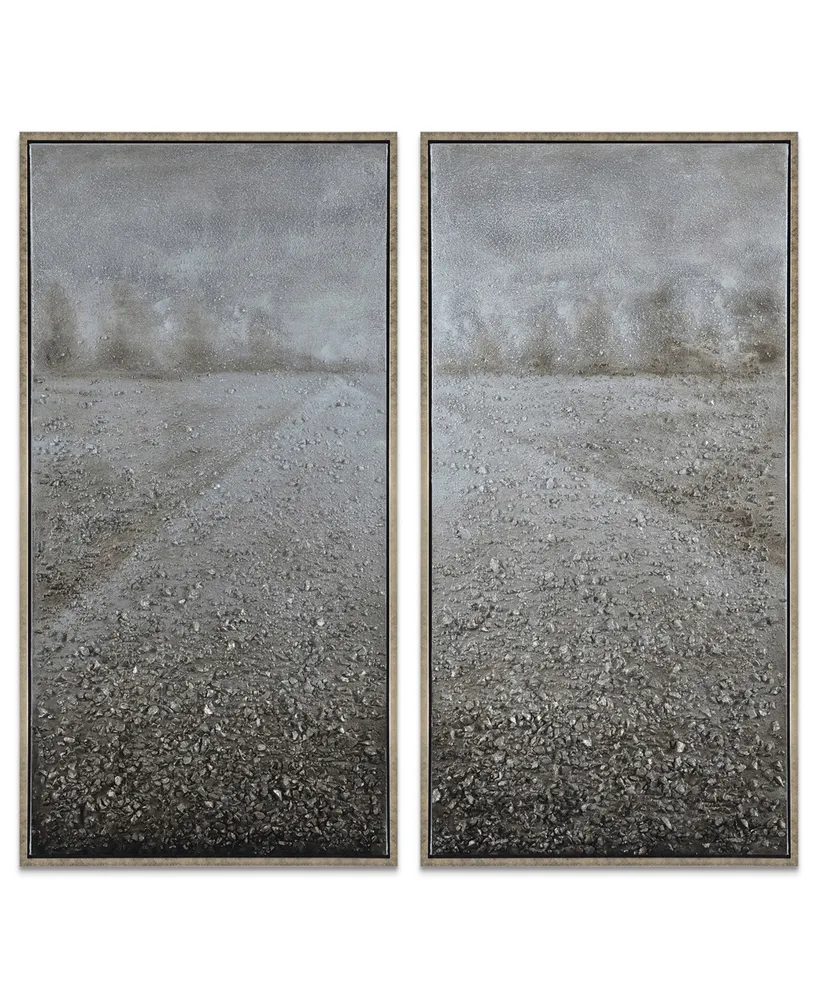 Empire Art Direct Pebble Road Textured Metallic Hand Painted Wall Art by Martin Edwards, 48" x 24" x 1.5"