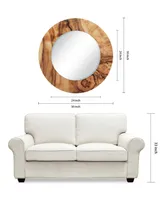 Empire Art Direct Forest Round Beveled Wall Mirror on Free Floating Reverse Printed Tempered Art Glass, 36" x 36" x 0.4"