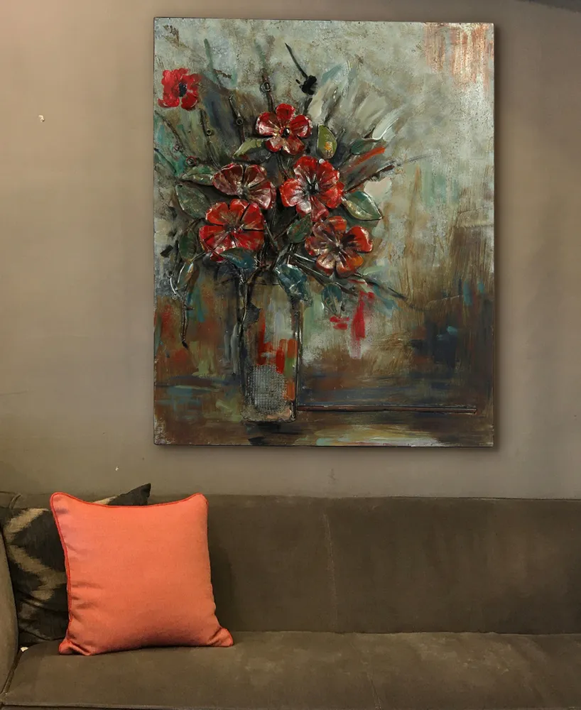 Empire Art Direct Bouquet Mixed Media Iron Hand Painted Dimensional Wall Art, 40" x 32" x 2.5"