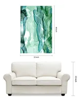 Empire Art Direct Water Women I Ii Frameless Free Floating Tempered Art Glass Wall Art, 48" x 32" x 0.2"