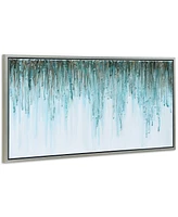Empire Art Direct Green Frequency Textured Metallic Hand Painted Wall Art by Martin Edwards, 24" x 48" x 1.5"