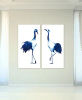 Empire Art Direct Ink Drop Crane 1 2 Frameless Free Floating Tempered Glass Panel Graphic Wall Art, 48" x 24" x 0.2"