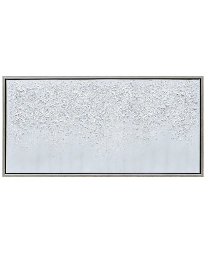 Empire Art Direct White Snow B Textured Metallic Hand Painted Wall Art by Martin Edwards, 24" x 48" x 1.5"