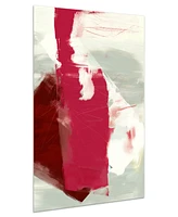 Empire Art Direct Magenta Abstract 2 Frameless Free Floating Tempered Glass Panel Graphic Abstract Wall Art, 48" x 32" x 0.2"
