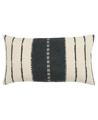 Rizzy Home Stripes Polyester Filled Decorative Pillow, 14" x 26"