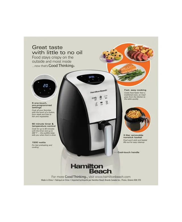 Hamilton Beach 5 Liter Digital Air Fryer with Nonstick Basket - 35075