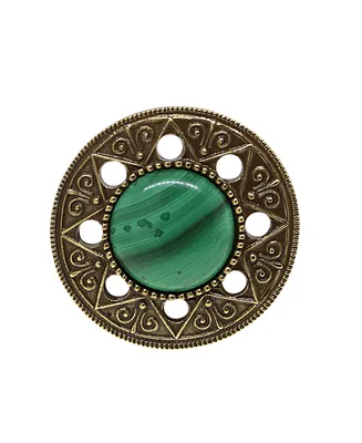 T.r.u. by 1928 Aztec Mandala Semi-Precious Malachite Ring