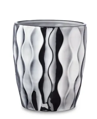 Roselli Trading Company Silver Wave Wastebasket - Silver