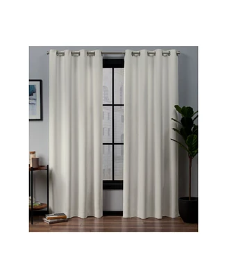 Exclusive Home Curtains Academy Total Blackout Grommet Top Curtain Panel Pair, 52" x 96"