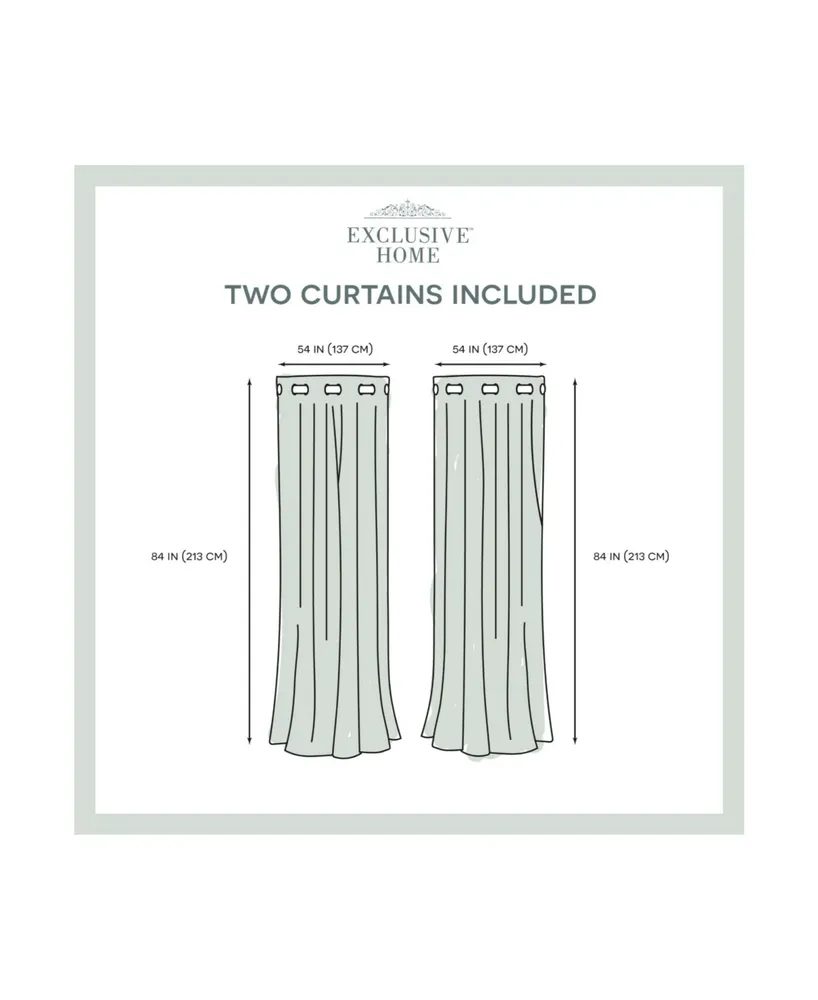 Exclusive Home Curtains Chateau Striped Grommet Top Curtain Panel Pair, 54" x 84"