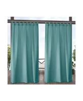 Exclusive Home Curtains Indoor - Outdoor Solid Cabana Tab Top Curtain Panel Pair