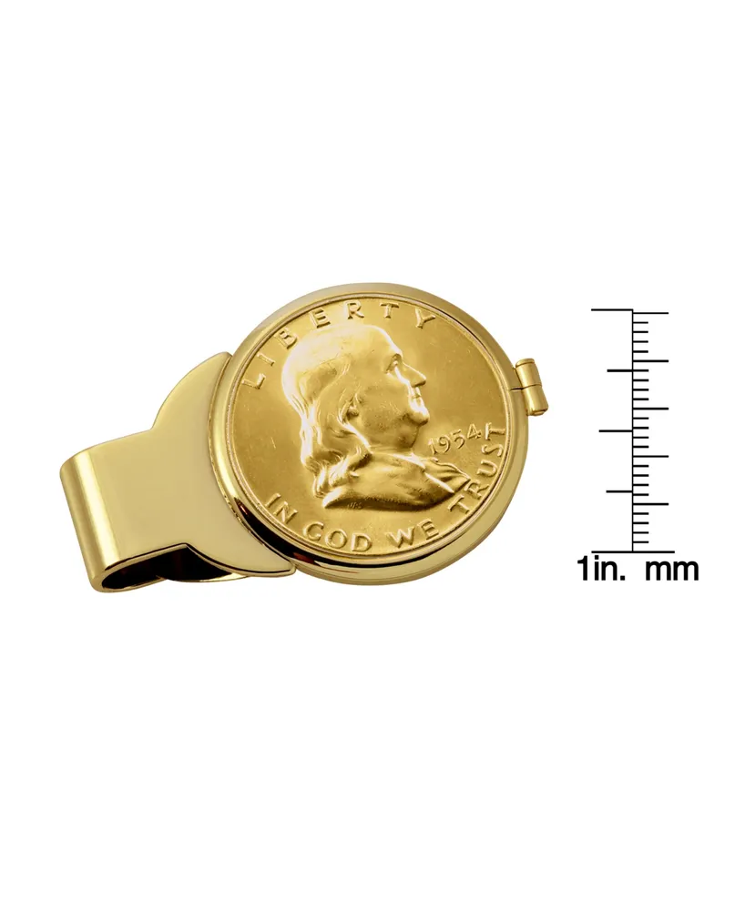 Men's American Coin Treasures Gold-Layered Silver Franklin Half Dollar Coin Money Clip