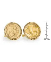 American Coin Treasures Gold-Layered Buffalo Nickel Rope Bezel Coin Cuff Links