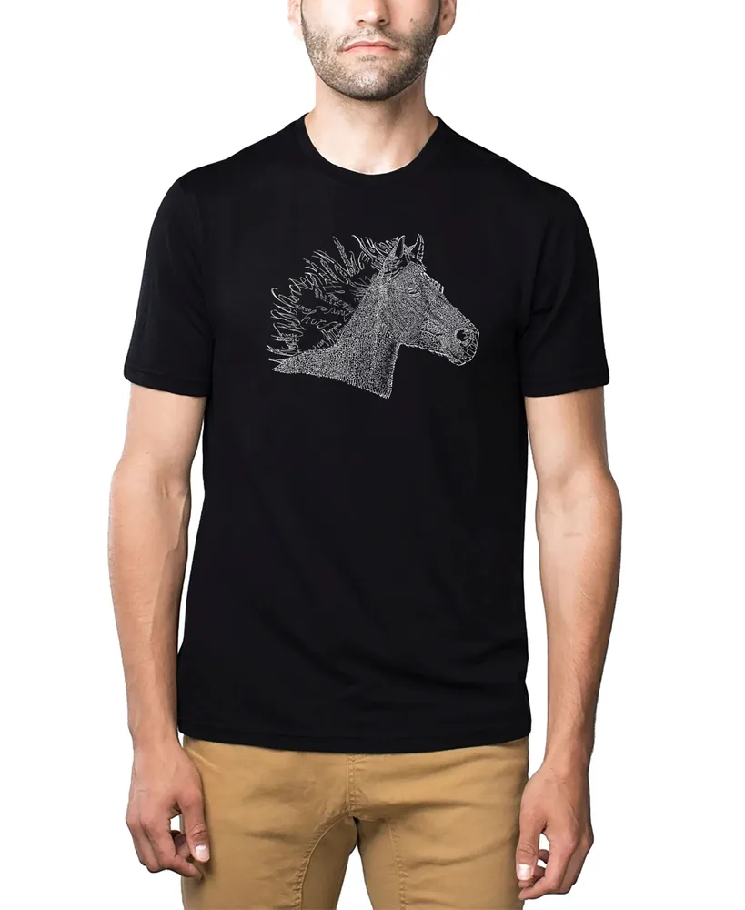 La Pop Art Men's Premium Word T-shirt - Horse Mane