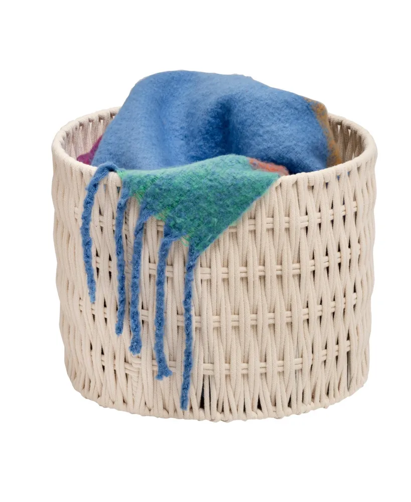 Honey Can Do Set of 3 Metal Frame Nesting Round Rope Baskets