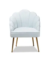 Furniture Cinzia Glam and Luxe Upholstered Seashell Shaped Accent Chair