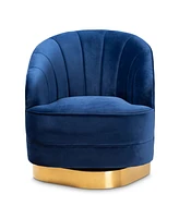 Furniture Fiore Glam and Luxe Upholstered Swivel Accent Chair