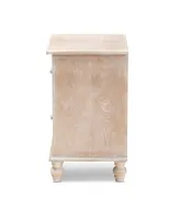 Furniture Celia French Rustic Quatrefoil Mirrored Nightstand