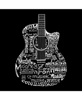 La Pop Art Men's Word - Languages Guitar Long Sleeve T-Shirt