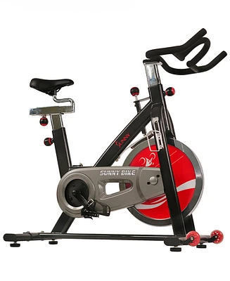 Sunny Health & Fitness Stationary Belt Drive Indoor Studio Exercise Cycling Bike with 49 lb Flywheel for Home Exercise, Sf-B1002