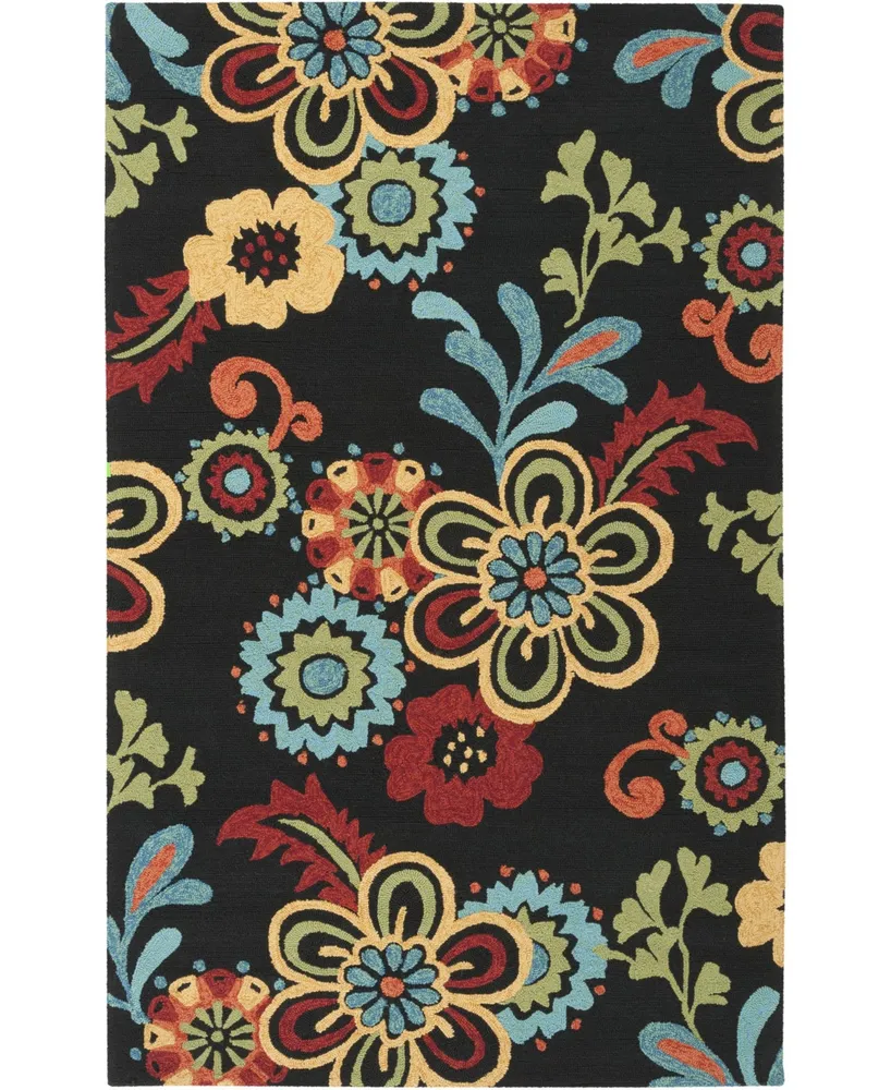 Closeout! Surya Storm Som-7707 Black 5' x 7'6" Area Rug